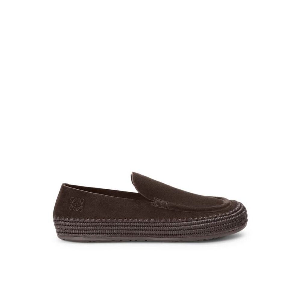 Loewe X Paula`S Ibiza Men Rio Suede And Raffia Loafers